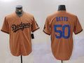 Los Angeles Dodgers #50 Mookie Betts Olive Cool Base Limited Stitched Baseball Jersey