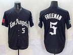 Los Angeles Dodgers #5 Freddie Freeman Black Mexico 2025 LA Gothic Style With Fernando Patch Vapor Premier Limited Stitched Baseball Jersey