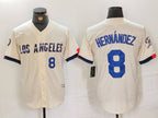 Los Angeles Dodgers #8 Kike Hernandez Number Cream 2024 City Connect Limited Stitched Baseball Jersey