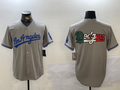 Los Angeles Dodgers Blank Grey With los Cool Base Stitched Baseball Jerseys