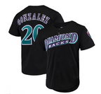 Arizona Diamondbacks #20 Luis Gonzalez  Cooperstown Collection Mesh Batting Practice Button-Up Jersey - Black Stitches Baseball Jerseys