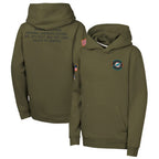 M.Dolphins Player Olive Salute to Service Club Fleece Hoodie Football Jerseys