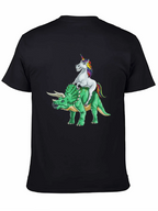 Unicorn Riding Triceratops Graphic Tee