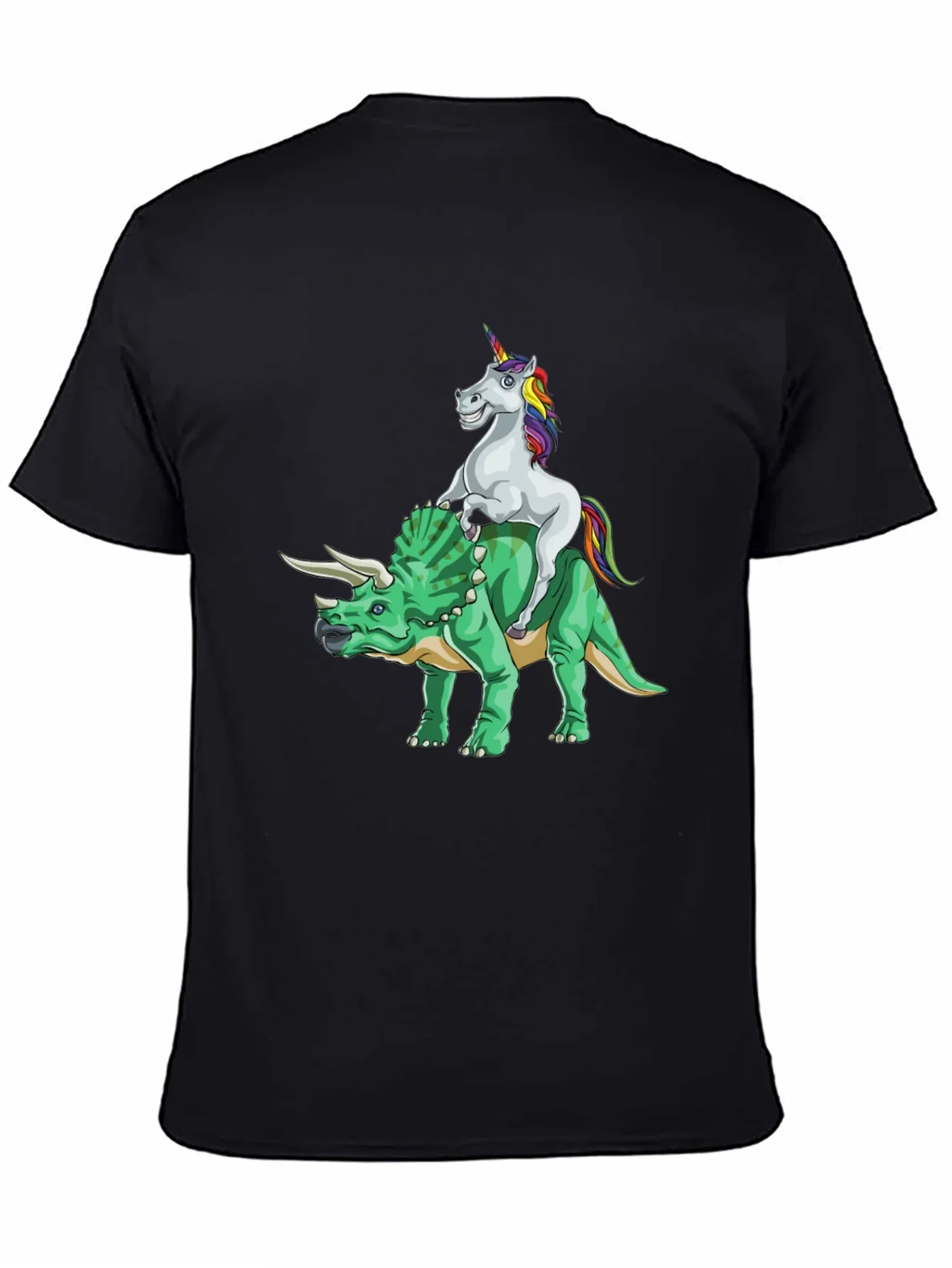 Unicorn Riding Triceratops Graphic Tee