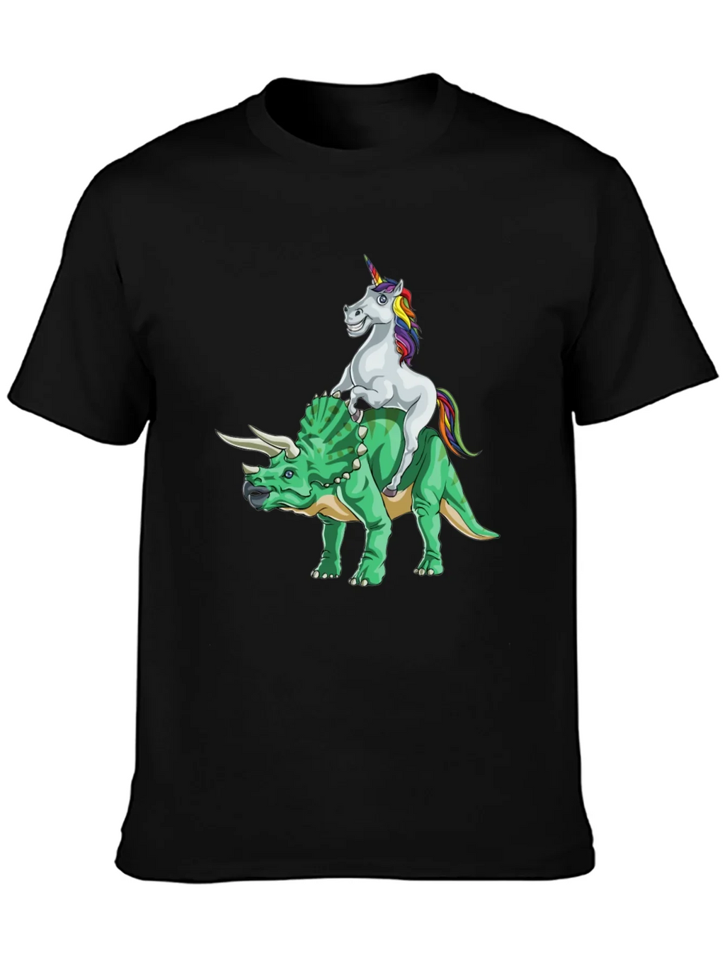 Unicorn Riding Triceratops Graphic Tee