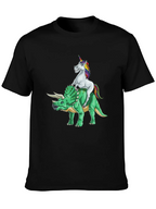 Unicorn Riding Triceratops Graphic Tee