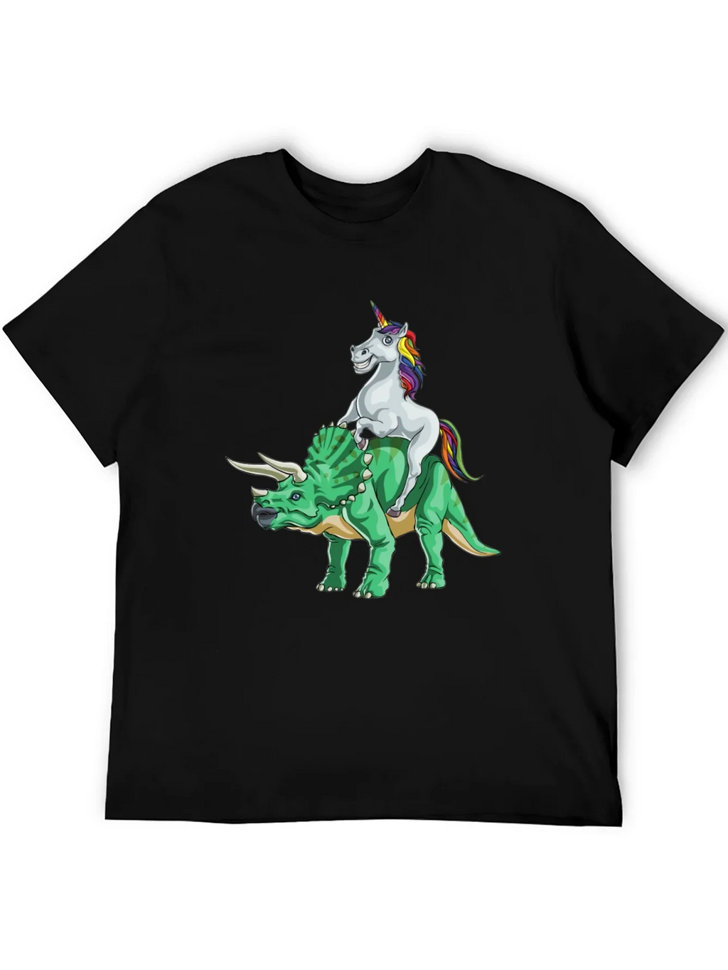 Unicorn Riding Triceratops Graphic Tee