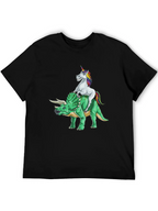 Unicorn Riding Triceratops Graphic Tee