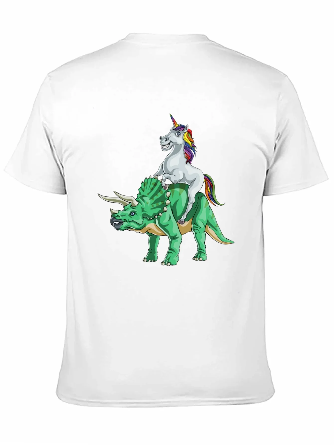 Unicorn Riding Triceratops Graphic Tee