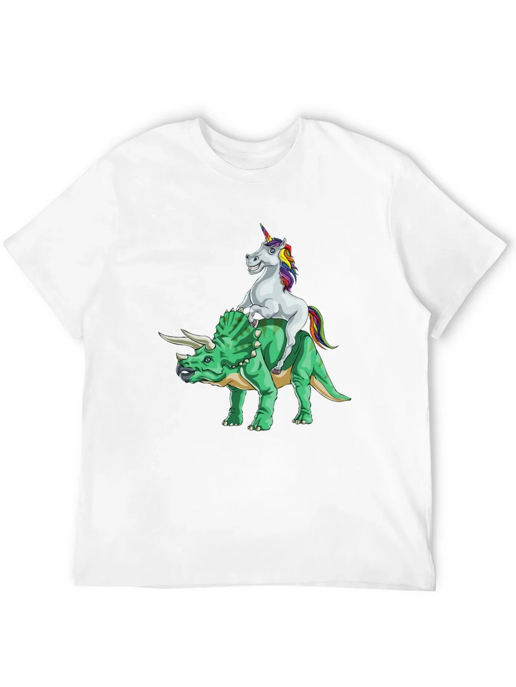 Unicorn Riding Triceratops Graphic Tee