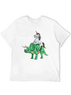 Unicorn Riding Triceratops Graphic Tee