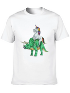 Unicorn Riding Triceratops Graphic Tee
