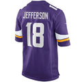 MN.Vikings #18 Justin Jefferson Player Purple Game Football Jerseys
