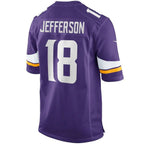MN.Vikings #18 Justin Jefferson Player Purple Game Football Jerseys