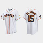 #15 Martin Maldonado Houston Astros 2023 Gold Program Jersey ¨C White Stitches Baseball Jerseys