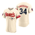 Los Angeles Angels #34 Noah Syndergaard Cream Stitched 2022 City Connect Jersey Men Youth Women Baseball Jerseys