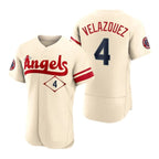 Los Angeles Angels #4 Andrew Velazquez Cream Stitched 2022 City Connect Jersey Men Youth Women Baseball Jerseys