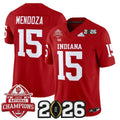 Fernando Mendoza Indiana Hoosiers 2025 National Champions & 2026 CFP Final Patch Jersey - Red