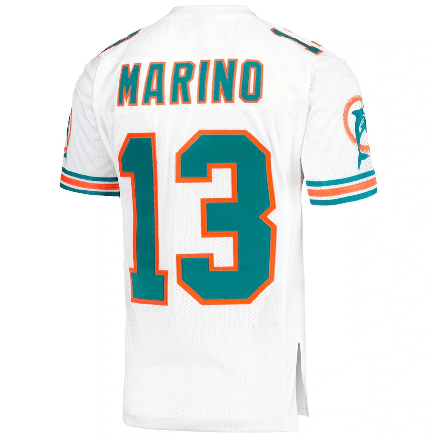 M.Dolphins #13 Dan Marino 1995  Authentic Throwback Retired Player Pocket Jersey - White Stitched American Football Jerseys