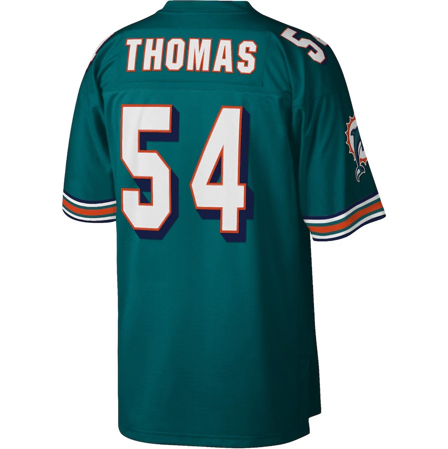 M.Dolphins #54 Zach Thomas  Legacy Replica Player Jersey - Aqua Stitched American Football Jerseys