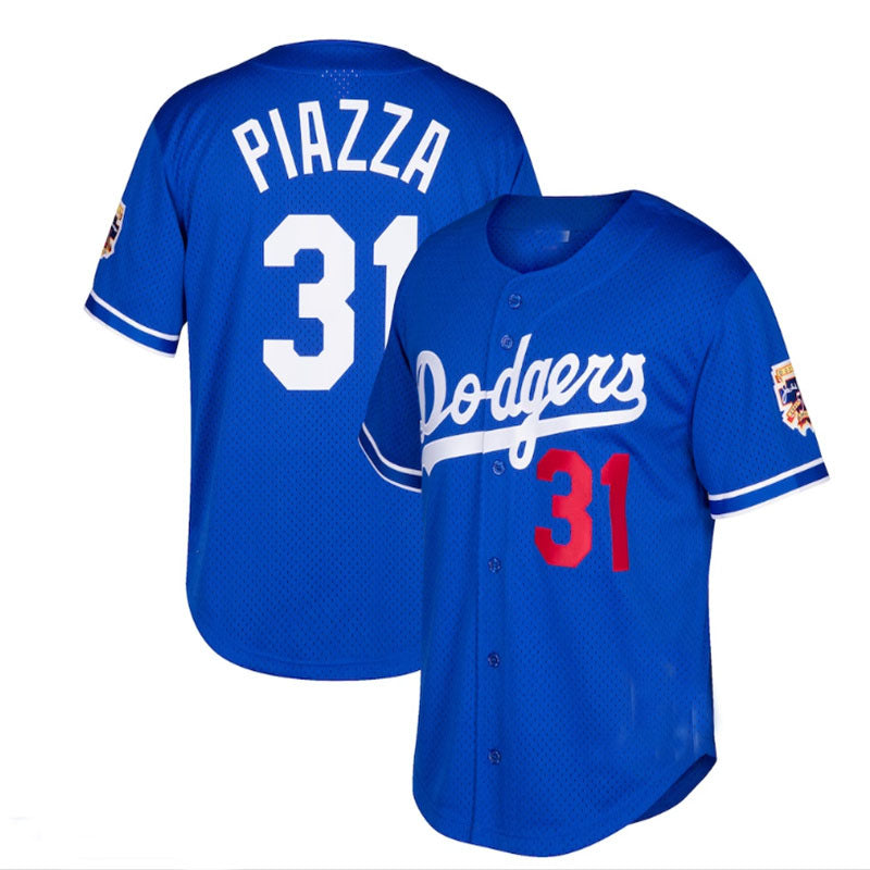 Los Angeles Dodgers #31 Mike Piazza  Cooperstown Collection Mesh Batting Practice Jersey - Royal Baseball Jerseys