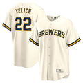 Milwaukee Brewers #22 Christian Yelich Cream Alternate Replica Player Jersey Baseball Jerseys