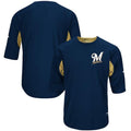 Milwaukee Brewers Navy Gold Authentic Collection On-Field Batting Practice Jersey Baseball Jerseys