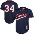 Minnesota Twins #34 Kirby Puckett  Navy 1985 Authentic Cooperstown Collection Mesh Batting Practice Jersey Baseball Jerseys