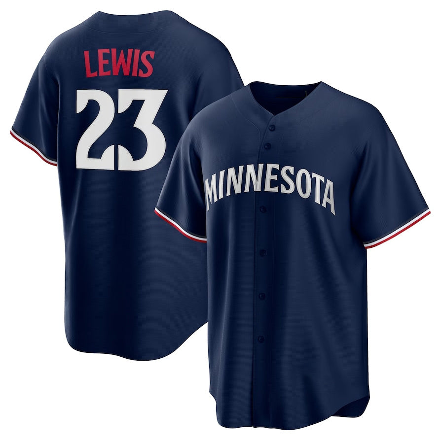 Minnesota Twins #23 Royce Lewis Alternate Replica Jersey - Navy Stitched Baseball Jersey