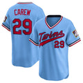 Minnesota Twins #29 Rod Carew Throwback Cooperstown Collection Limited Jersey - Light Blue Stitched Baseball Jersey