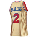 PH.76ers #2 Moses Malone  75th Anniversary 1982-83 Hardwood Classics Swingman Jersey - Gold Stitched American Basketball Jersey