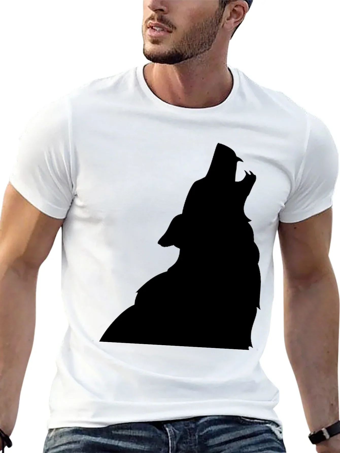 Black Wolf Silhouette T-Shirt