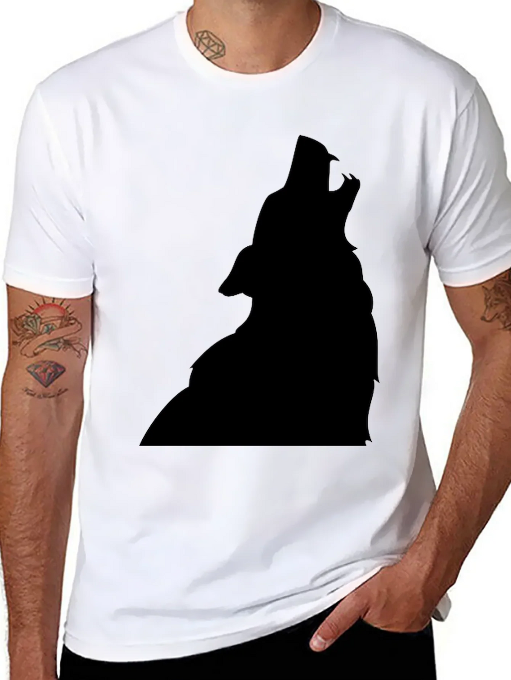 Black Wolf Silhouette T-Shirt