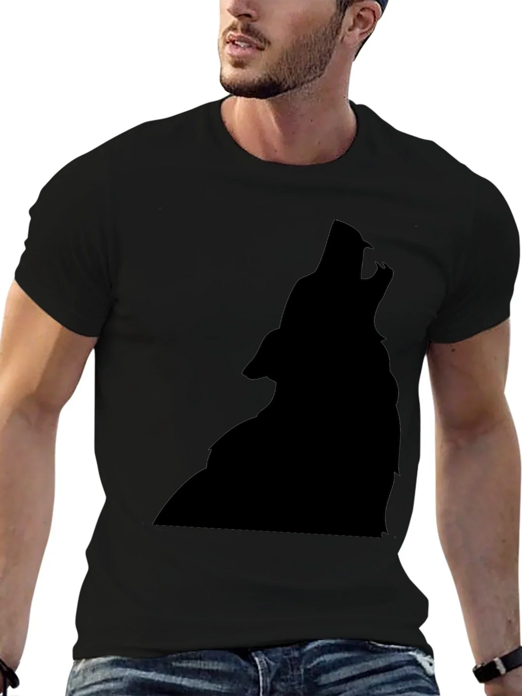 Black Wolf Silhouette T-Shirt