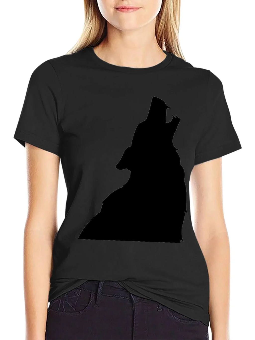 Black Wolf Silhouette T-Shirt