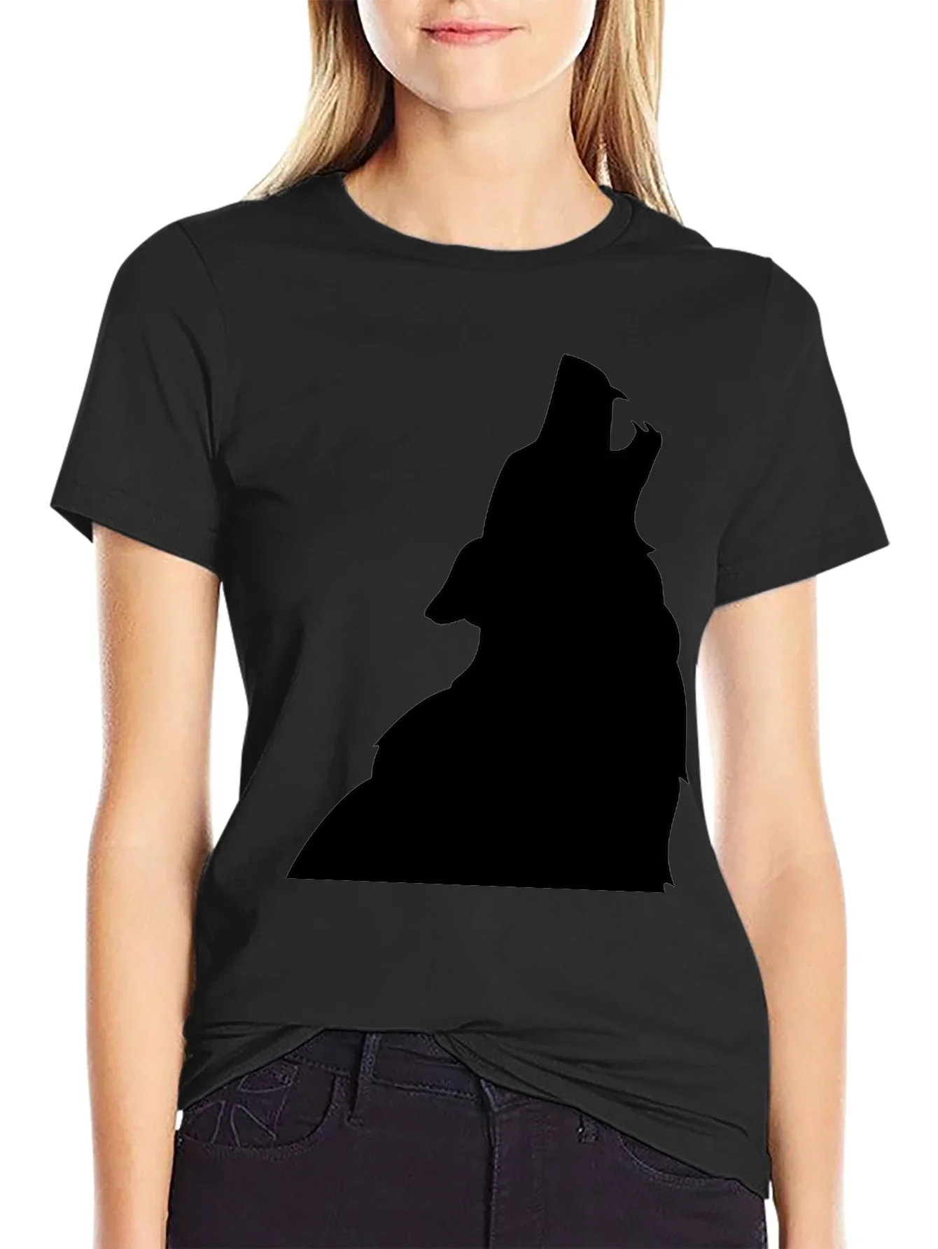 Black Wolf Silhouette T-Shirt