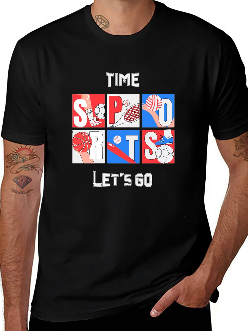 Time for Sports Graphic Tee - Black