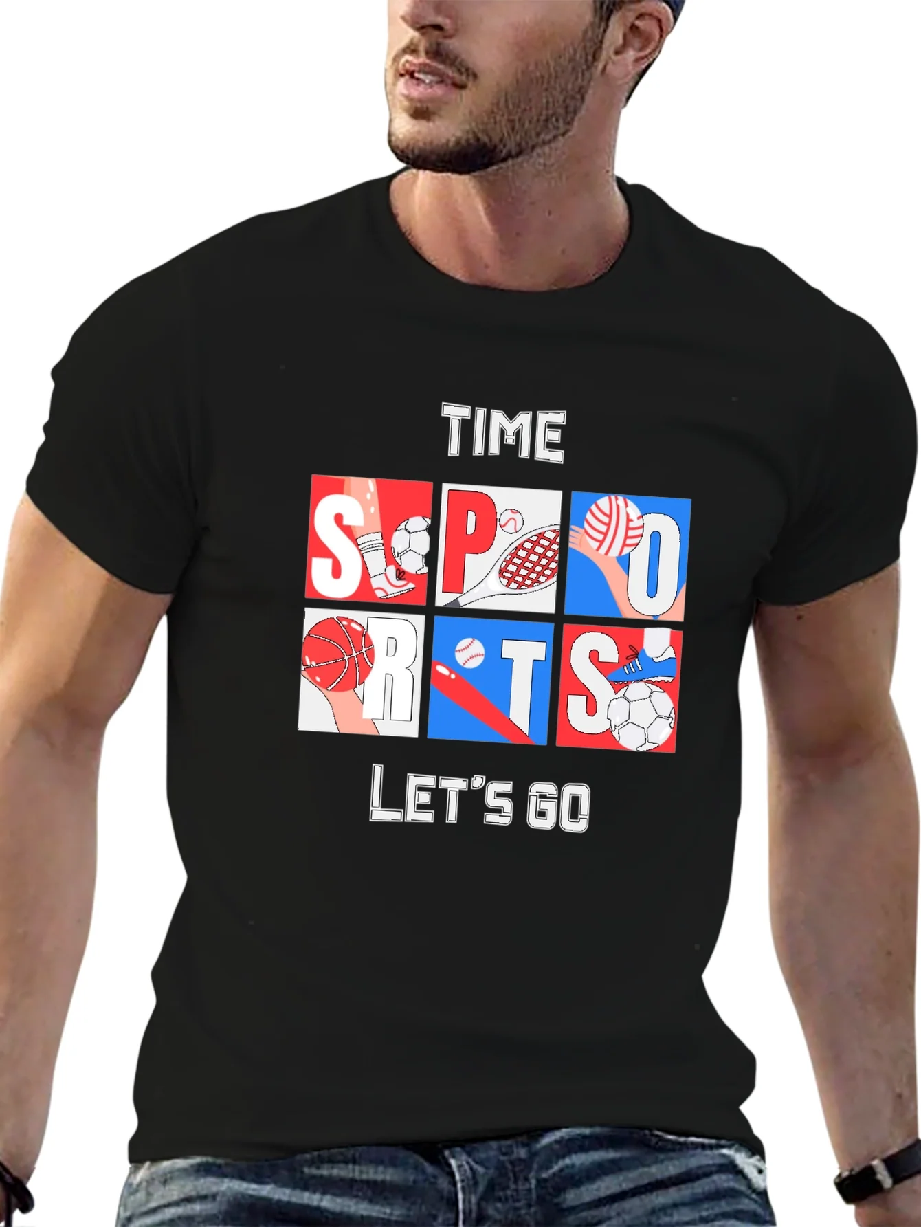 Time for Sports Graphic Tee - Black