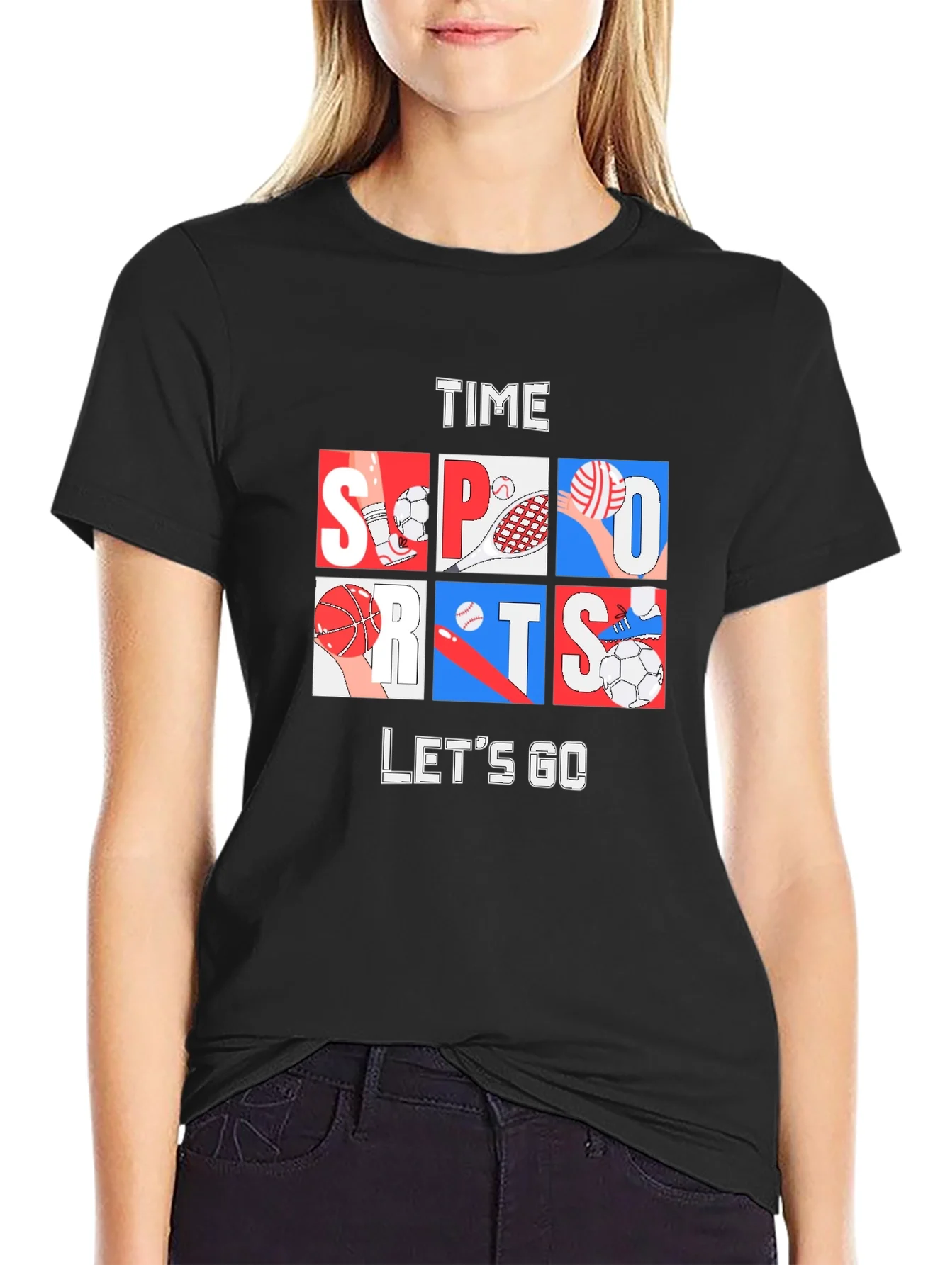 Time for Sports Graphic Tee - Black