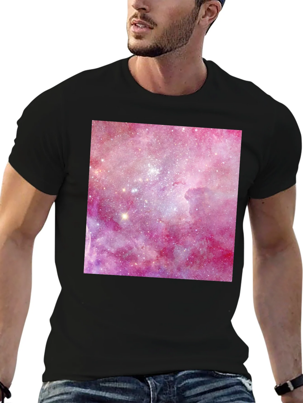 Galaxy Print Black T-Shirt - Stylish & Unique!