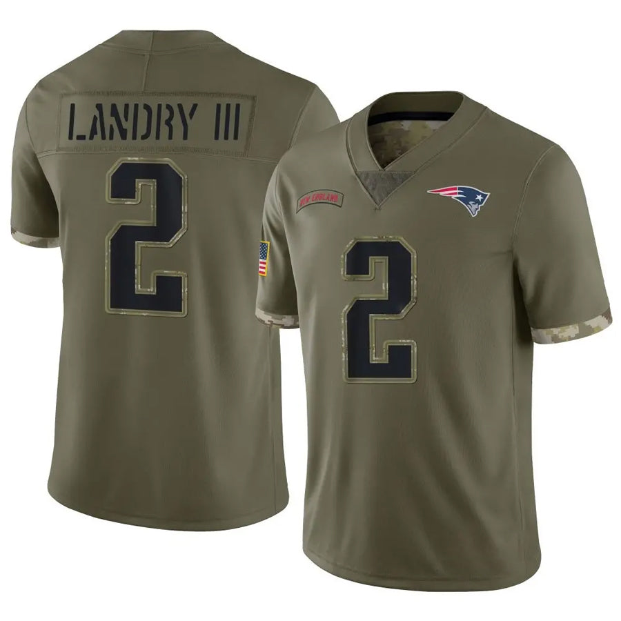 NE.Patriots #2 Harold Landry Player Olive Salute To Service Limited Foothball Jerseys