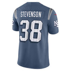 NE.Patriots #38 Rhamondre Stevenson Player Storm Blue Rivalries Collection Limited Football Jerseys