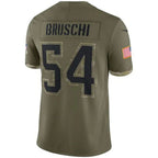 #54 Tedy Bruschi Player NE.Patriots Olive Salute To Service Limited Football Jerseys