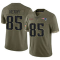 NE.Patriots #85 Hunter Henry Player Olive Salute To Service Limited Foothball Jerseys