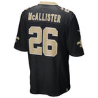 NO.Saints #26 Deuce McAllister Player Black Home Game Football Jerseys