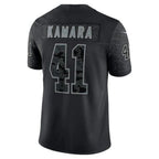 #41 Alvin Kamara Player NO.Saints Black RFLCTV Limited Football Jersey