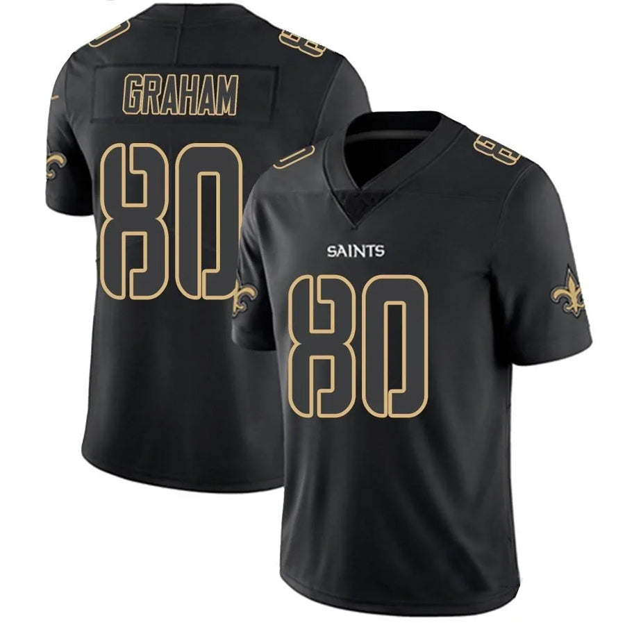 NO.Saints #80 Jimmy Graham Player Limited Black Impact Football Jerseys