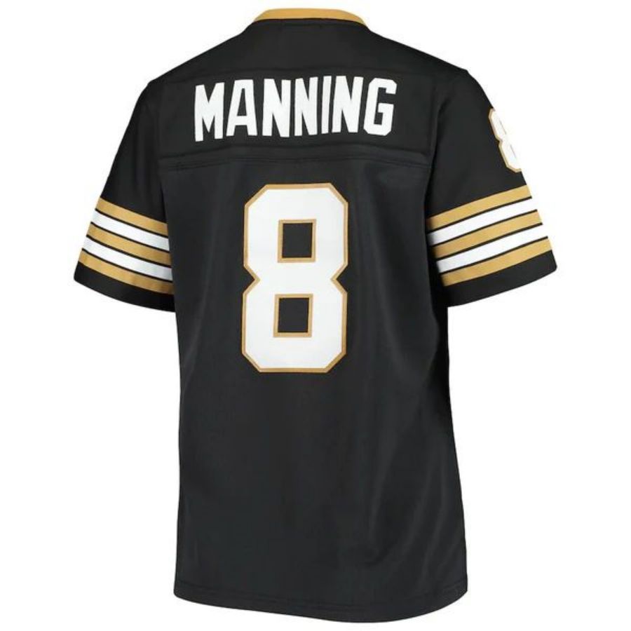 NO.Saints #8 Archie Manning Player  Black 1979 Legacy Replica Jersey Stitched American Football Jersey