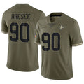 NO.Saints #90 Bryan Bresee Player Salute To Service Olive Football Jerseys