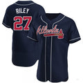 Atlanta Braves #27 Austin Riley Navy Alternate Jersey Stitches Baseball Jerseys